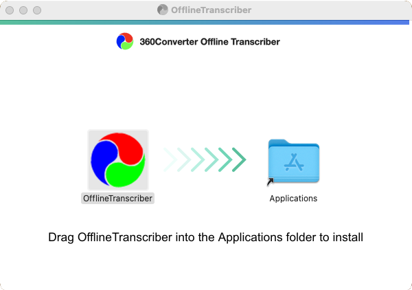 360Converter Offline Transcriber installer on macOS